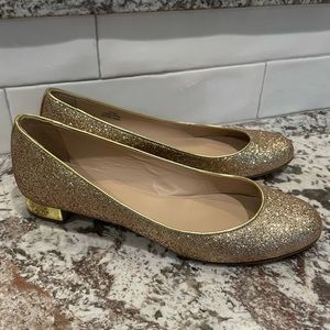 J.Crew gold glitter ballet flats